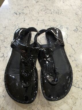 Black Patent Leather Sandals
